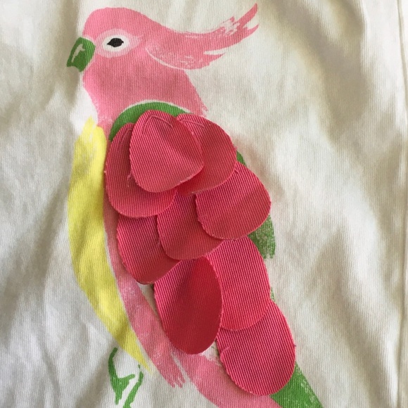Janie and Jack White Tee with Pink Parrot - Picture 3 of 3